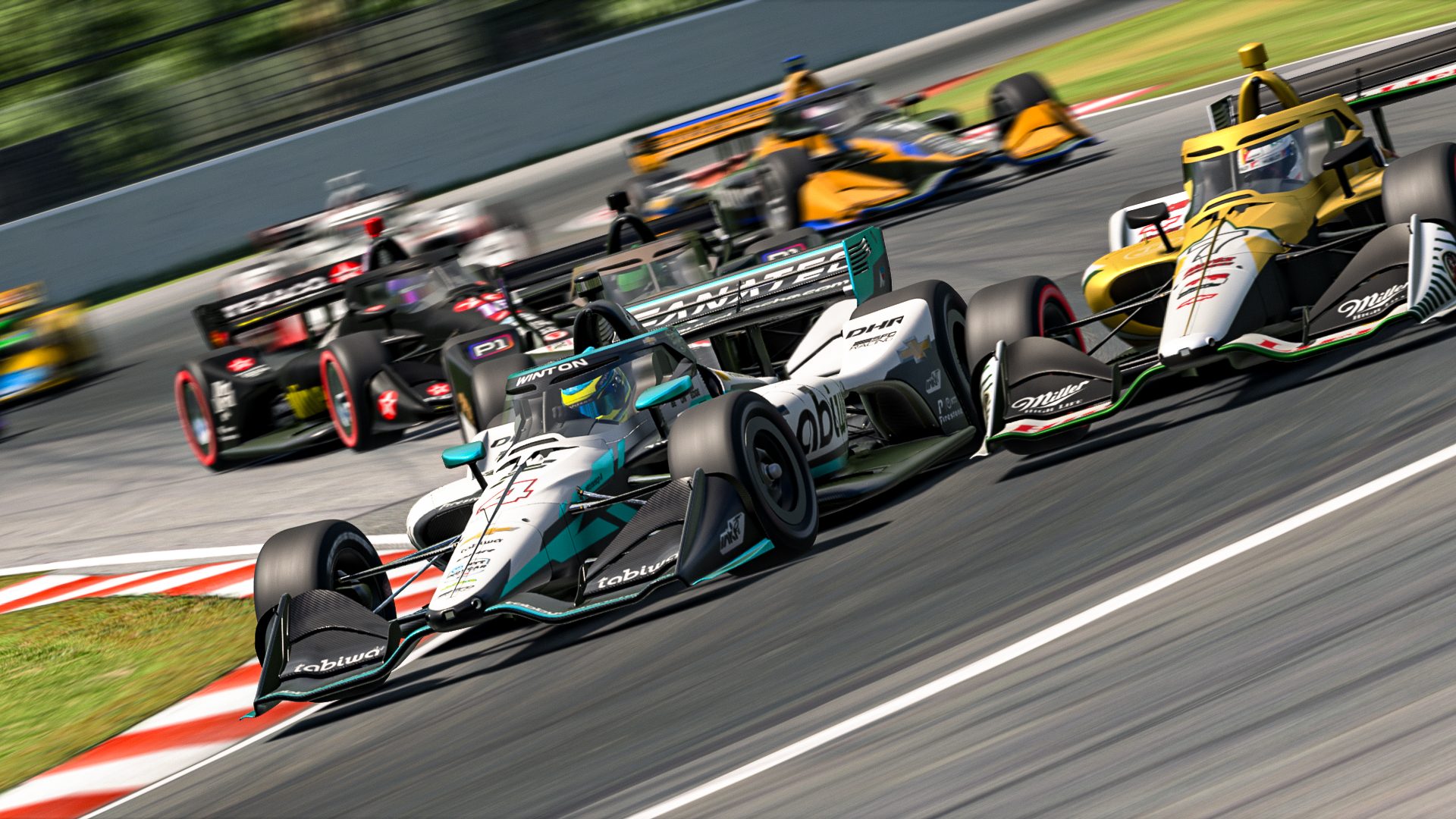 Custom SFD Design livery design for SFD Racing - VTuber Refresh - Dallara IR-18 (2025). The Dallara IR-18 IndyCar livery I was using in 2025 got a visual refresh for the end of the season to tie in with my new personal VTuber branding.