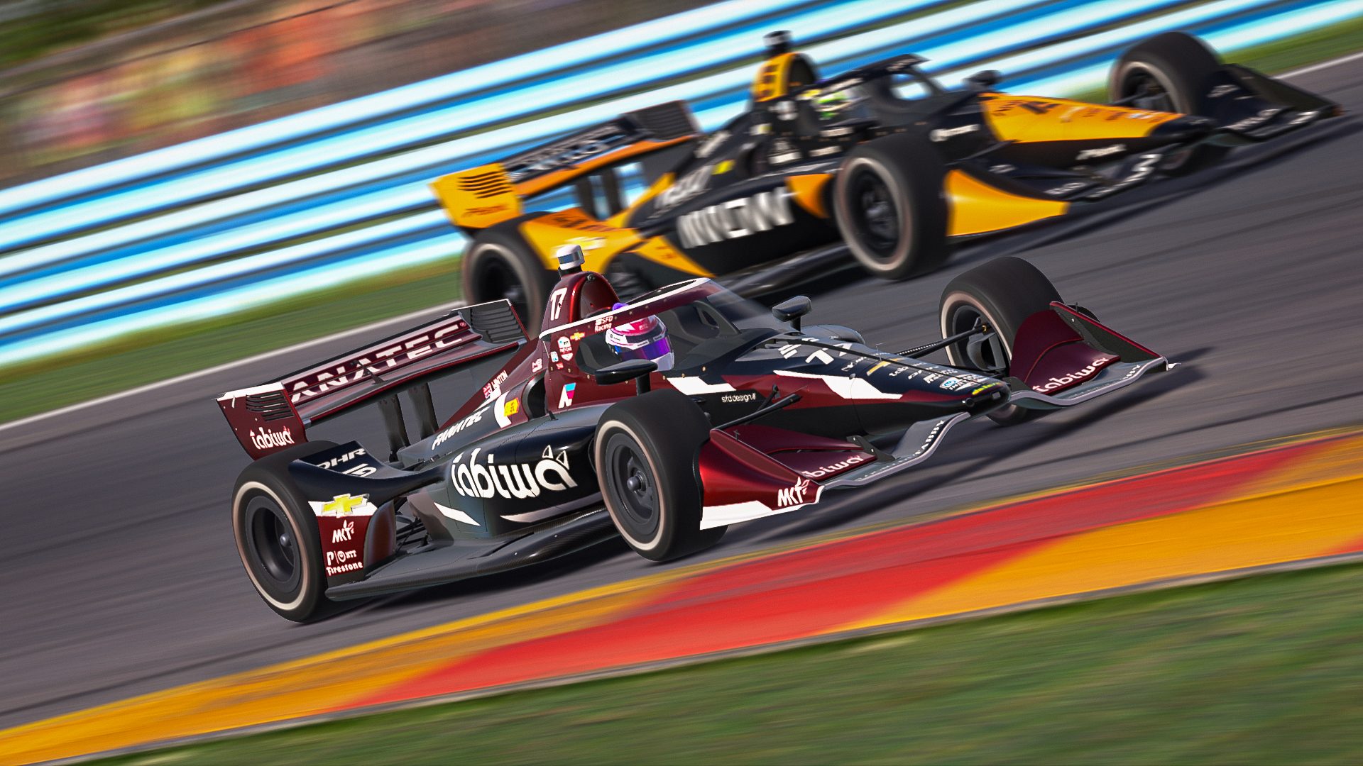 Custom SFD Design livery design for SFD Racing - Dallara IR-18 (2025). I brought our refreshed team look over to the Dallara IR-18 IndyCar, featuring an overhauled nose section, candy apple red, white lines, and bare carbon fibre.