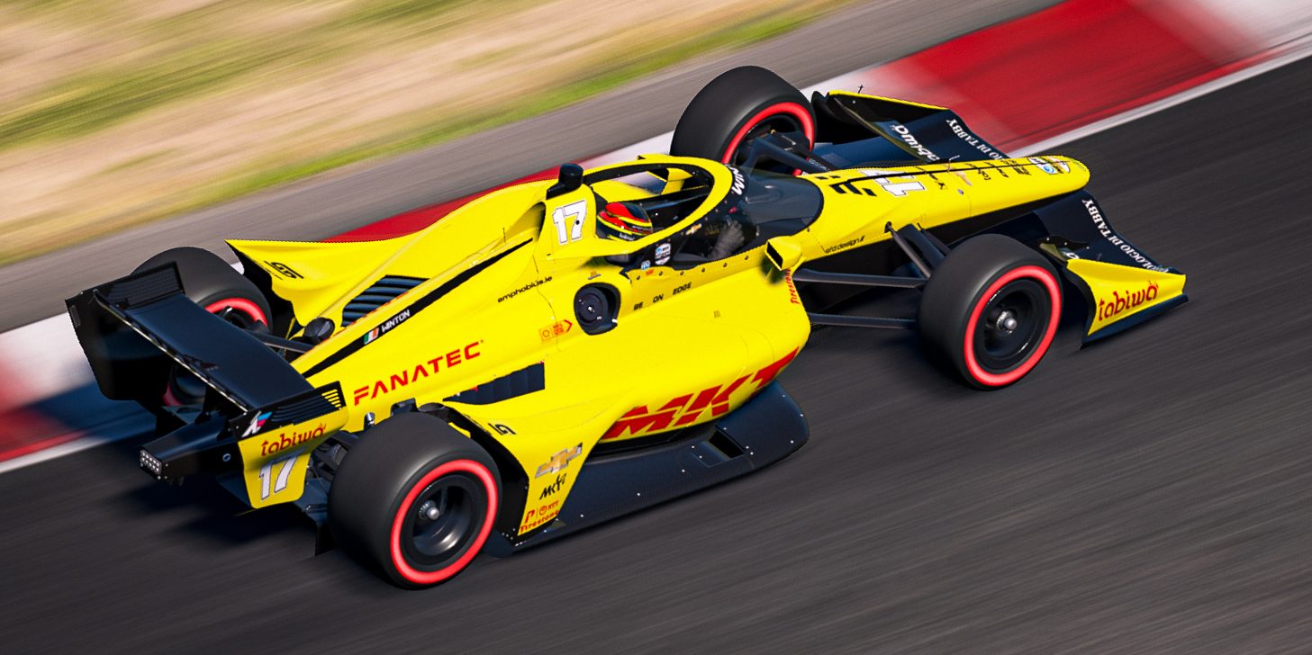 Custom SFD Design livery design for SFD Racing - Jordan EJ12 Tribute (2025). Designed as a Jordan EJ12 tribute livery for my iRacing IndyCar Series campaign. RIP Eddie Jordan.