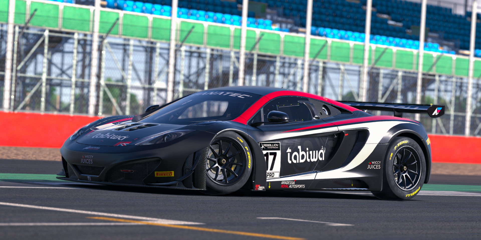 Custom SFD Design livery design for SFD Racing - McLaren MP4-12C GT3 (2017/2023). This is where SFD Racing began as a personal design project, with a simple black, red, and white look. The updated matte black finish was added in 2023.