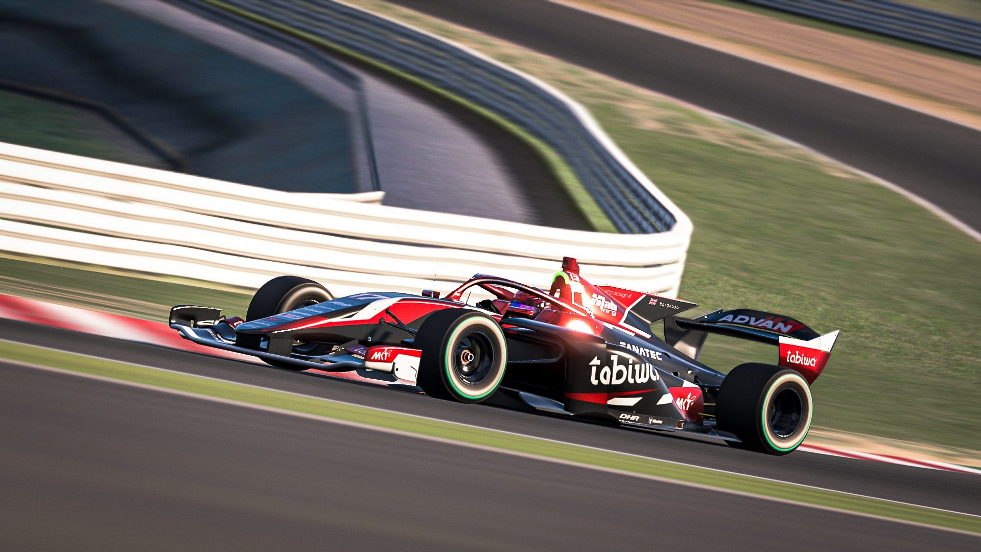 Custom SFD Design livery design for SFD Racing - Super Formula SF23 (2025). Our Super Formula SF23 design updated with a striking new candy red finish and a revised nose cone layout for the 2025 season.